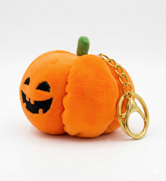 Pumpkin plush keyring