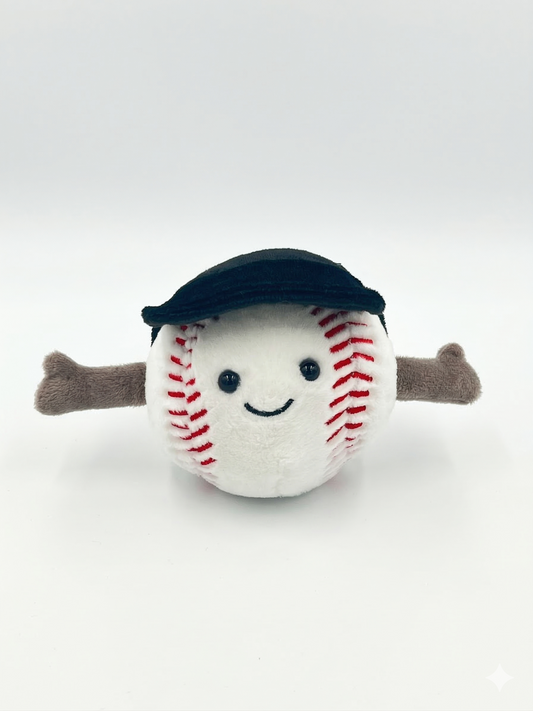 Baseball plush keyring