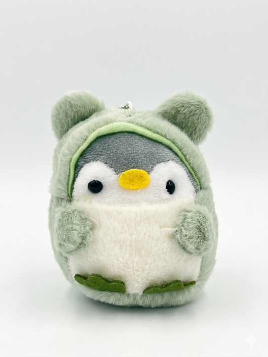 Hooded Penguin Plush Keychain