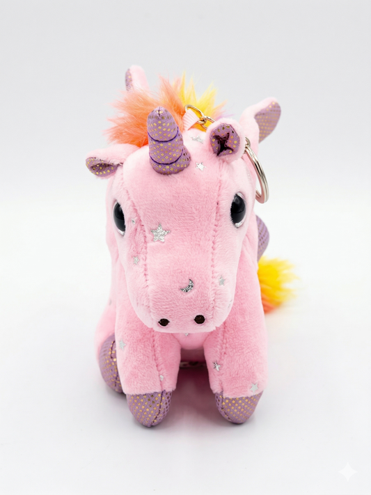 Pink Pegasus Plush Keyring