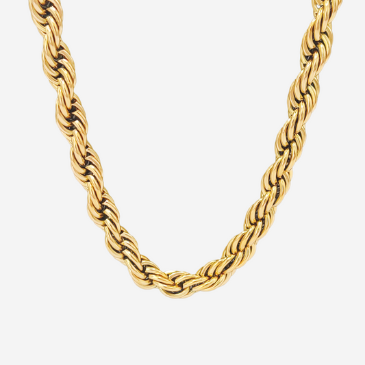 18K plated 0.8cm Thick Twisted Necklace