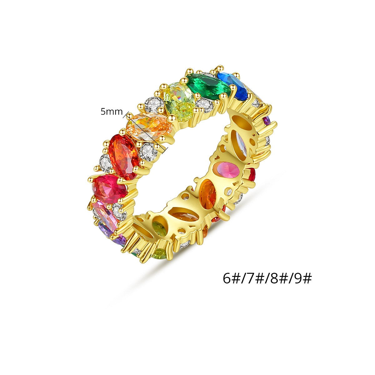 Olivia's Oval Rainbow Ring