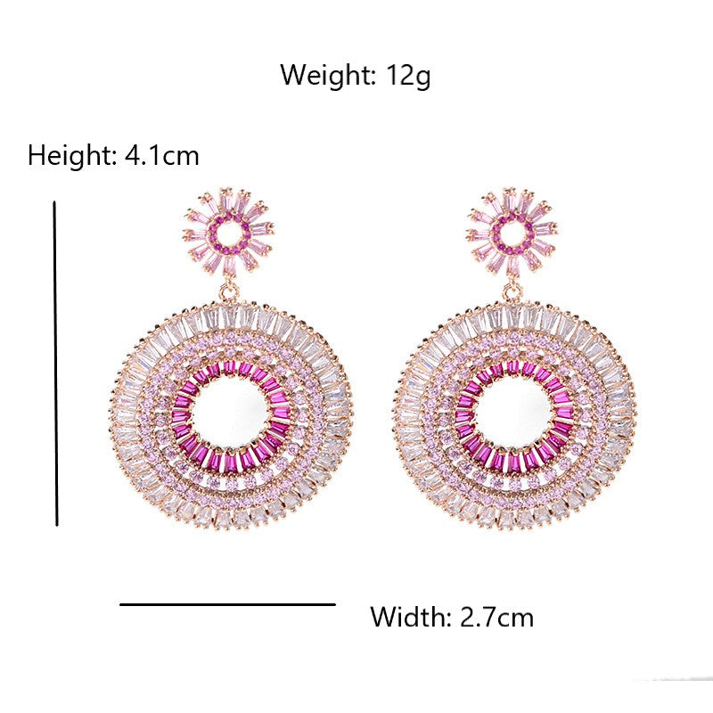 Pink Circle Earrings