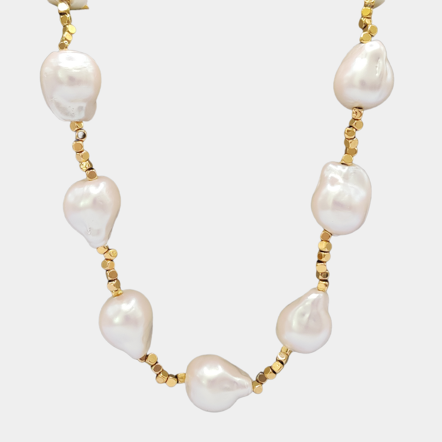 18K plated Deluxe Baroque Pearl Necklace