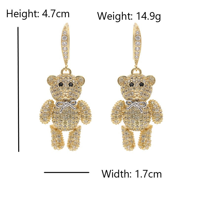 Deluxe Teddy Bear Drop Earrings