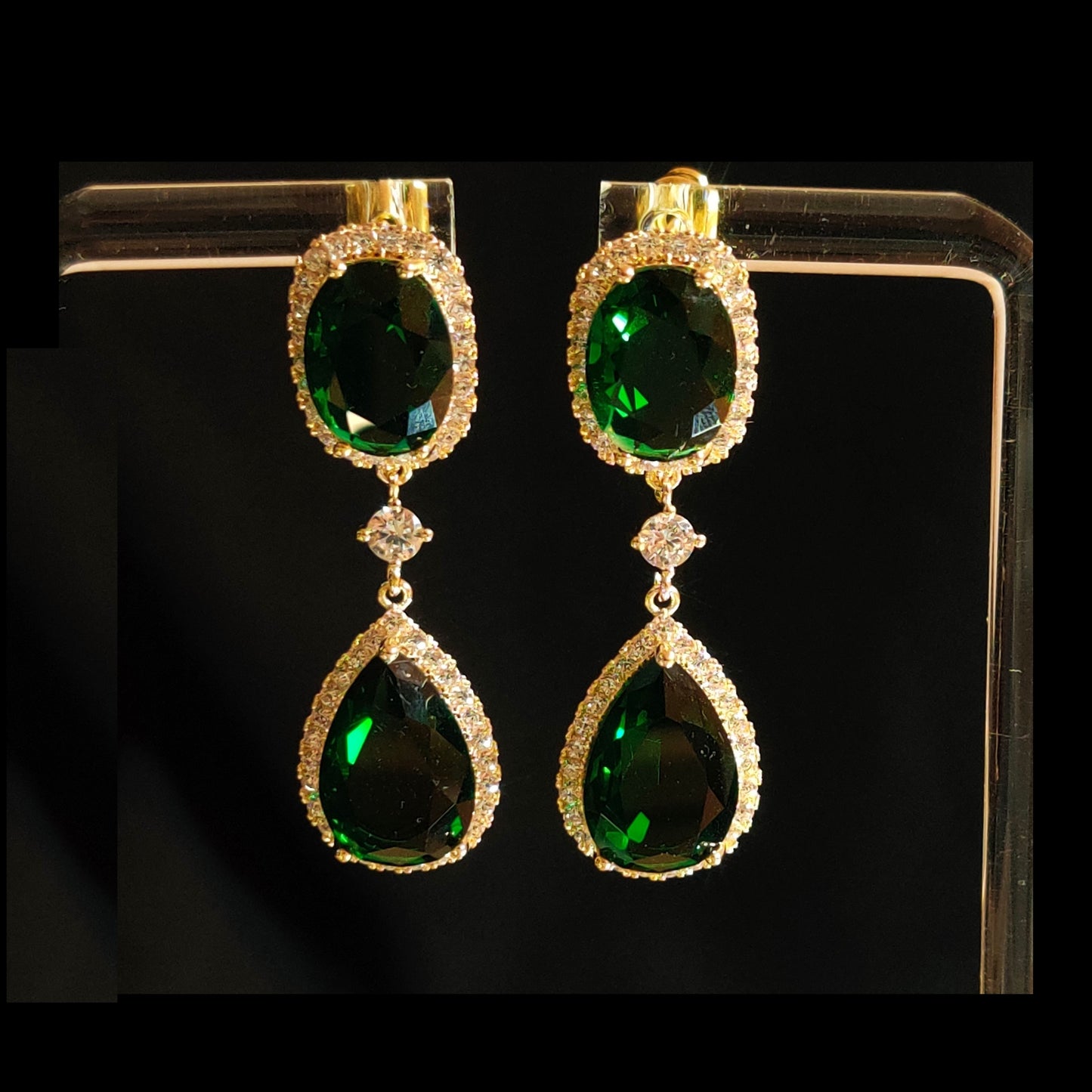 Green Banquet Drop Earrings