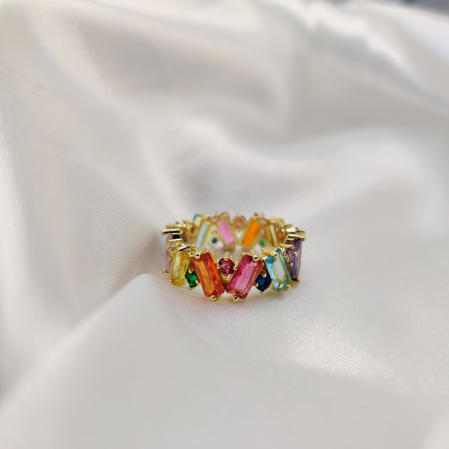 Olivia's Emerald Rainbow Ring