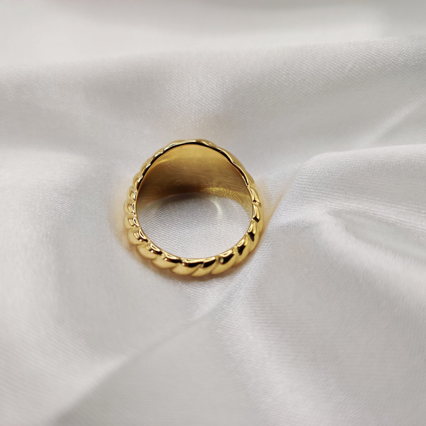 18K plated Thick Twisted Ring