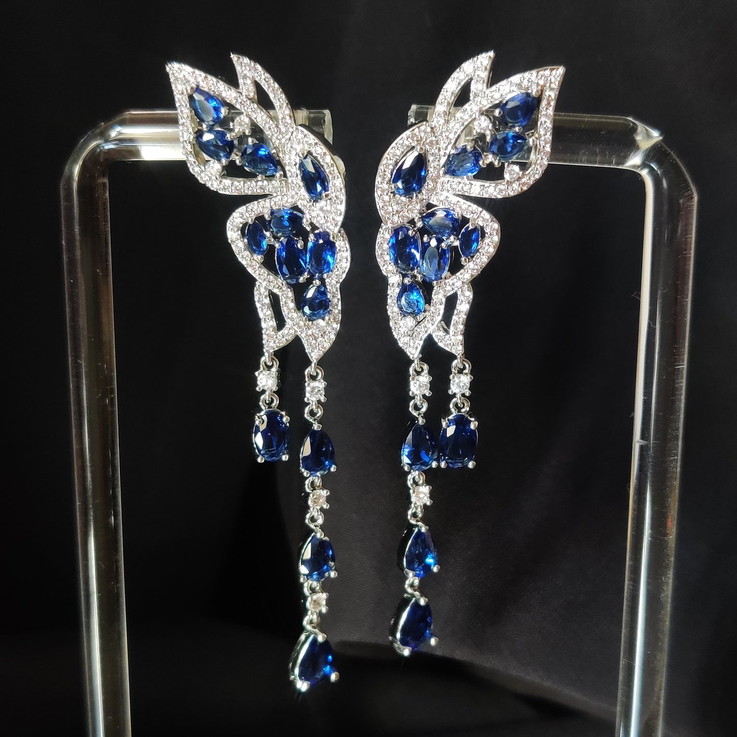 Blue Graceful Butterfly Drop Earrings