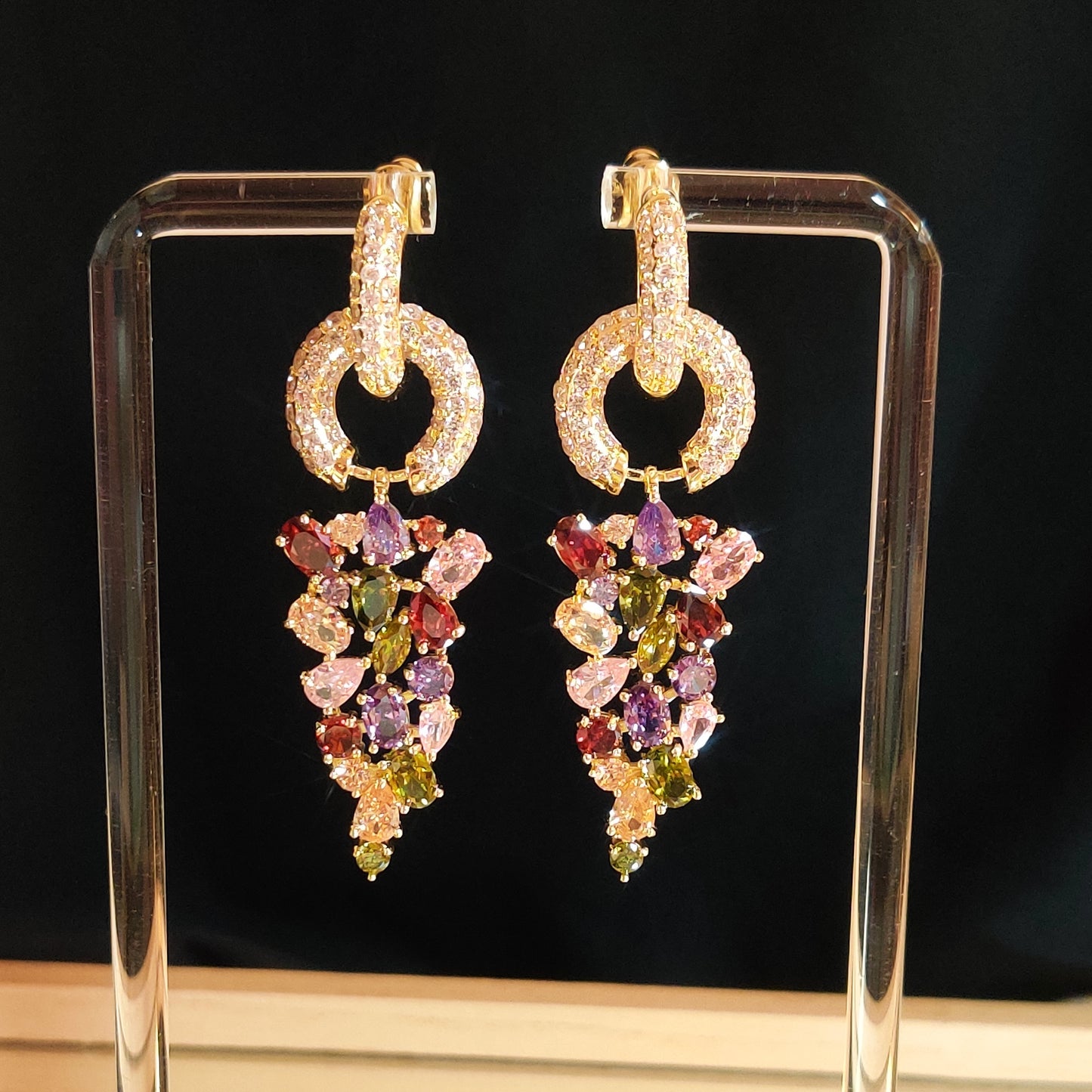 Olivia's Rainbow Leaf Drop Earrings