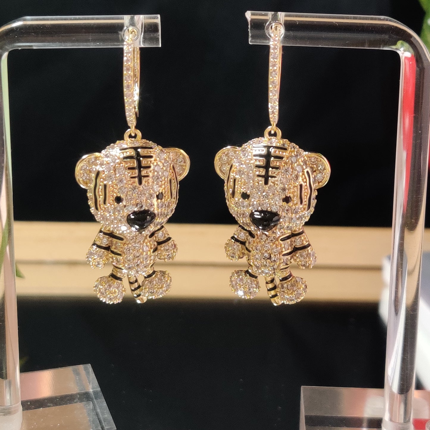 Deluxe Tiger Drop Earrings