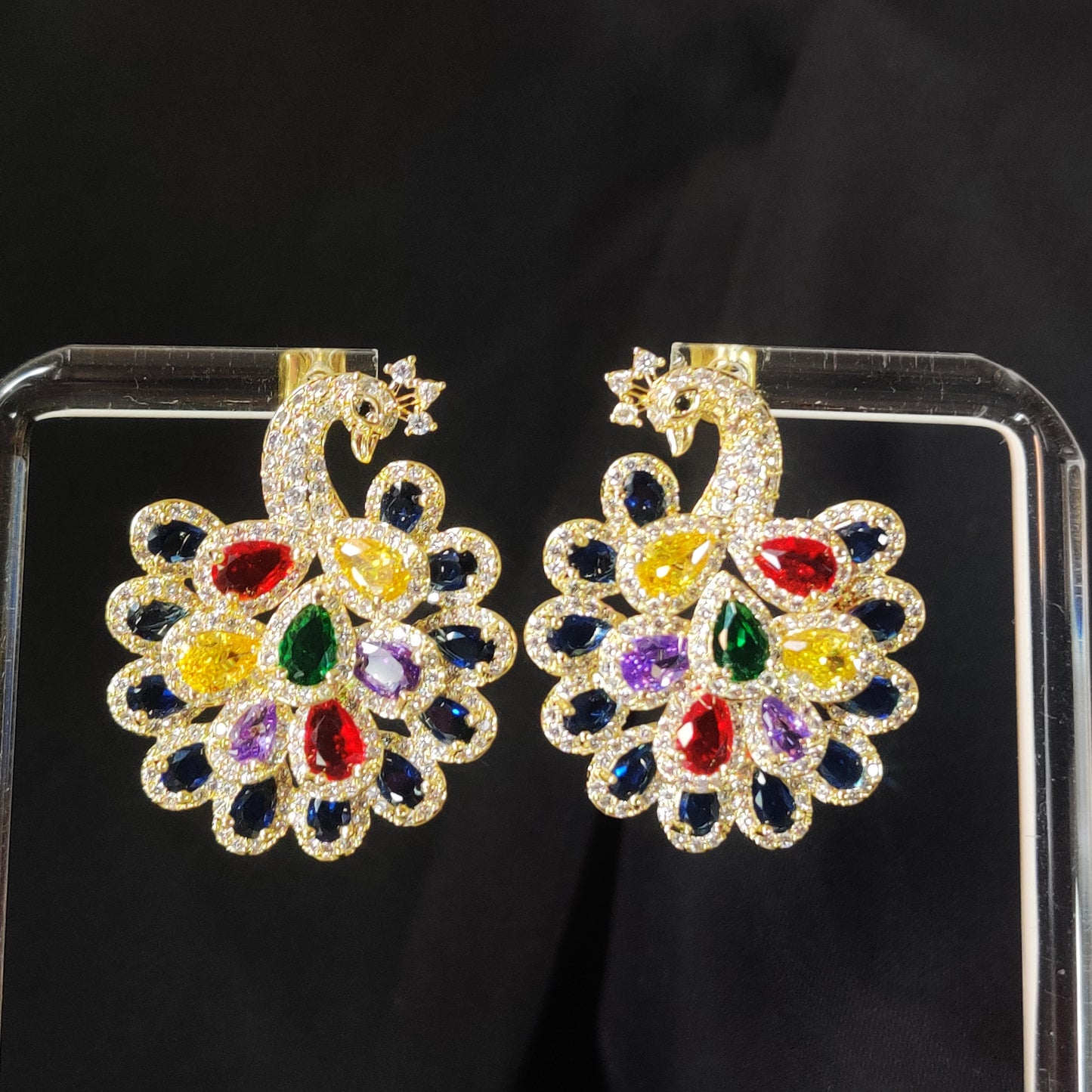 Deluxe Colorful Peacock Earrings