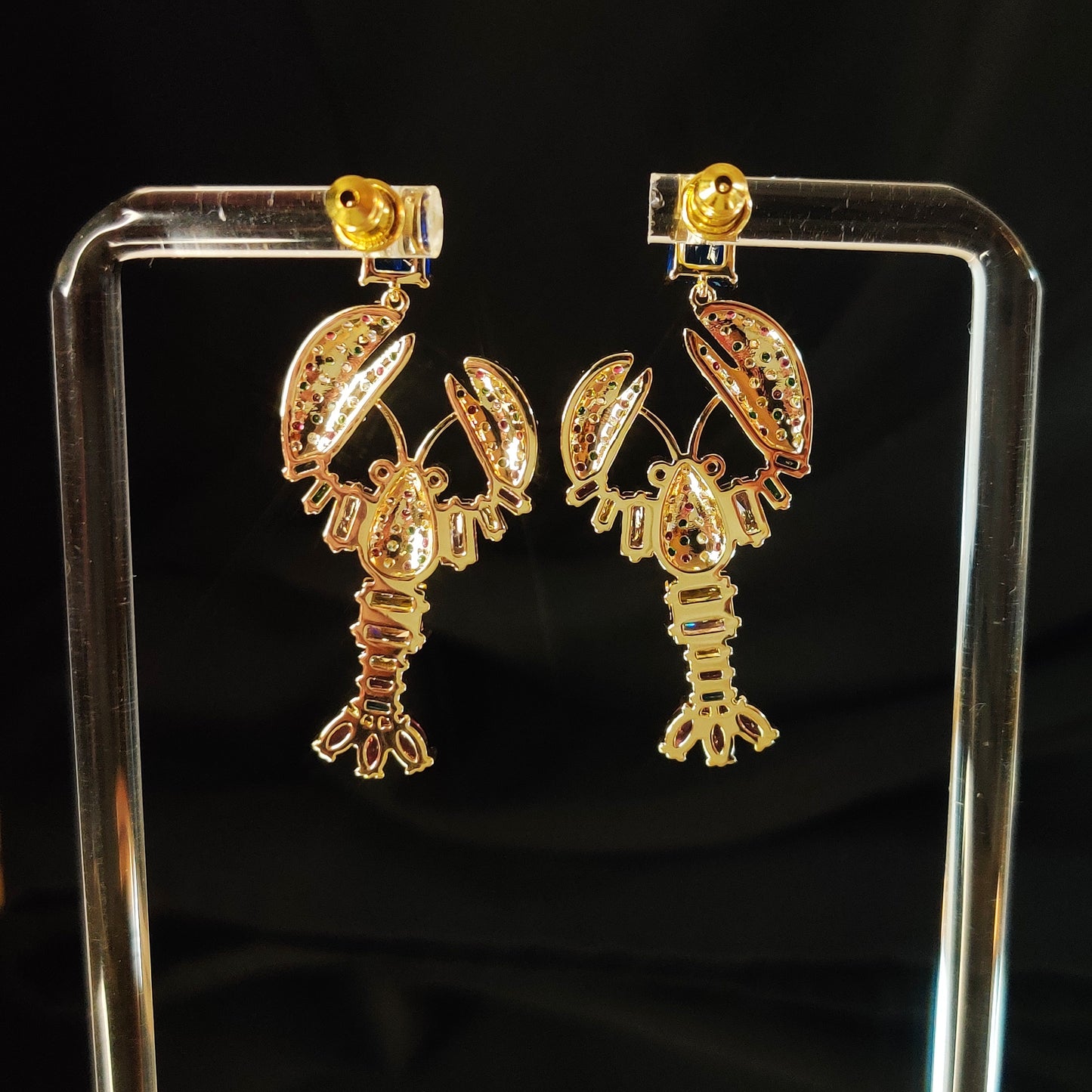 Kicking Lobster Drop Earrings