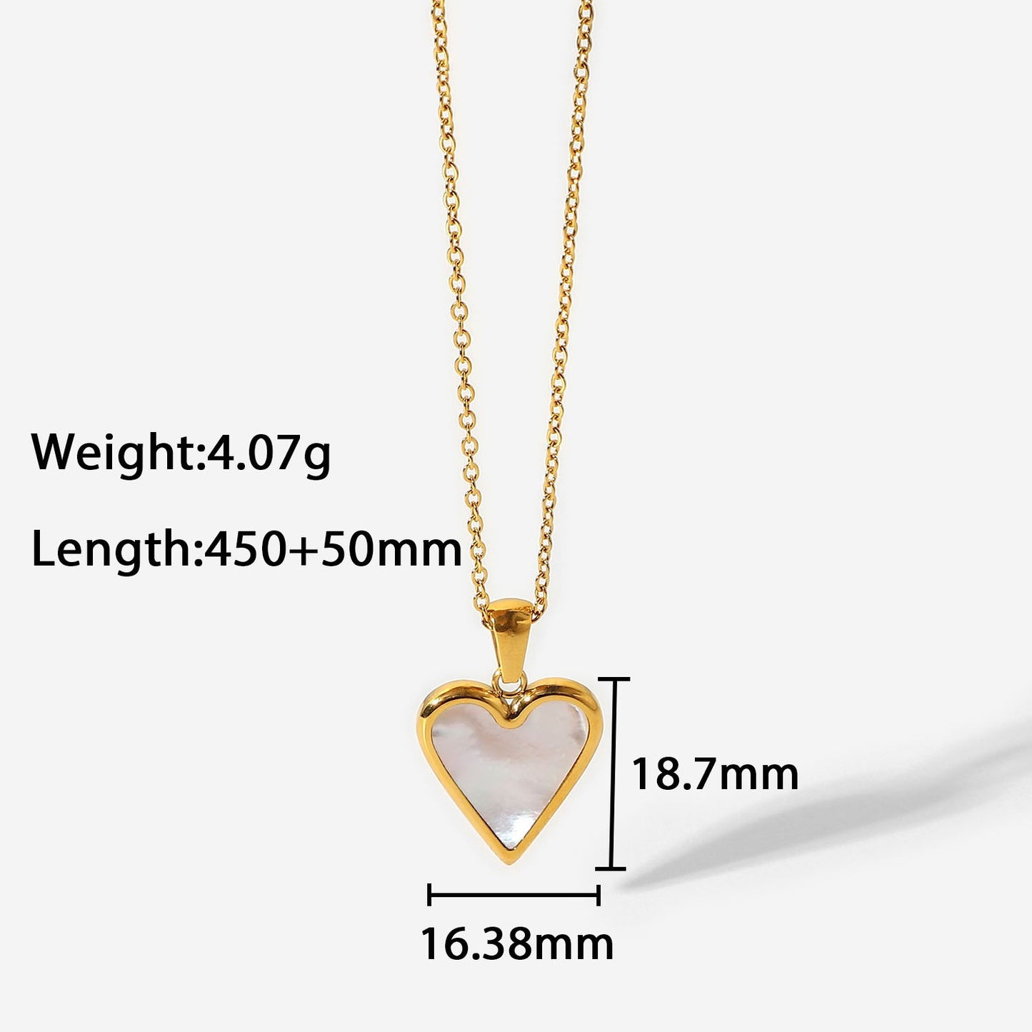 18K plated Gemstone Heart Pendant Necklace Black/White/Green