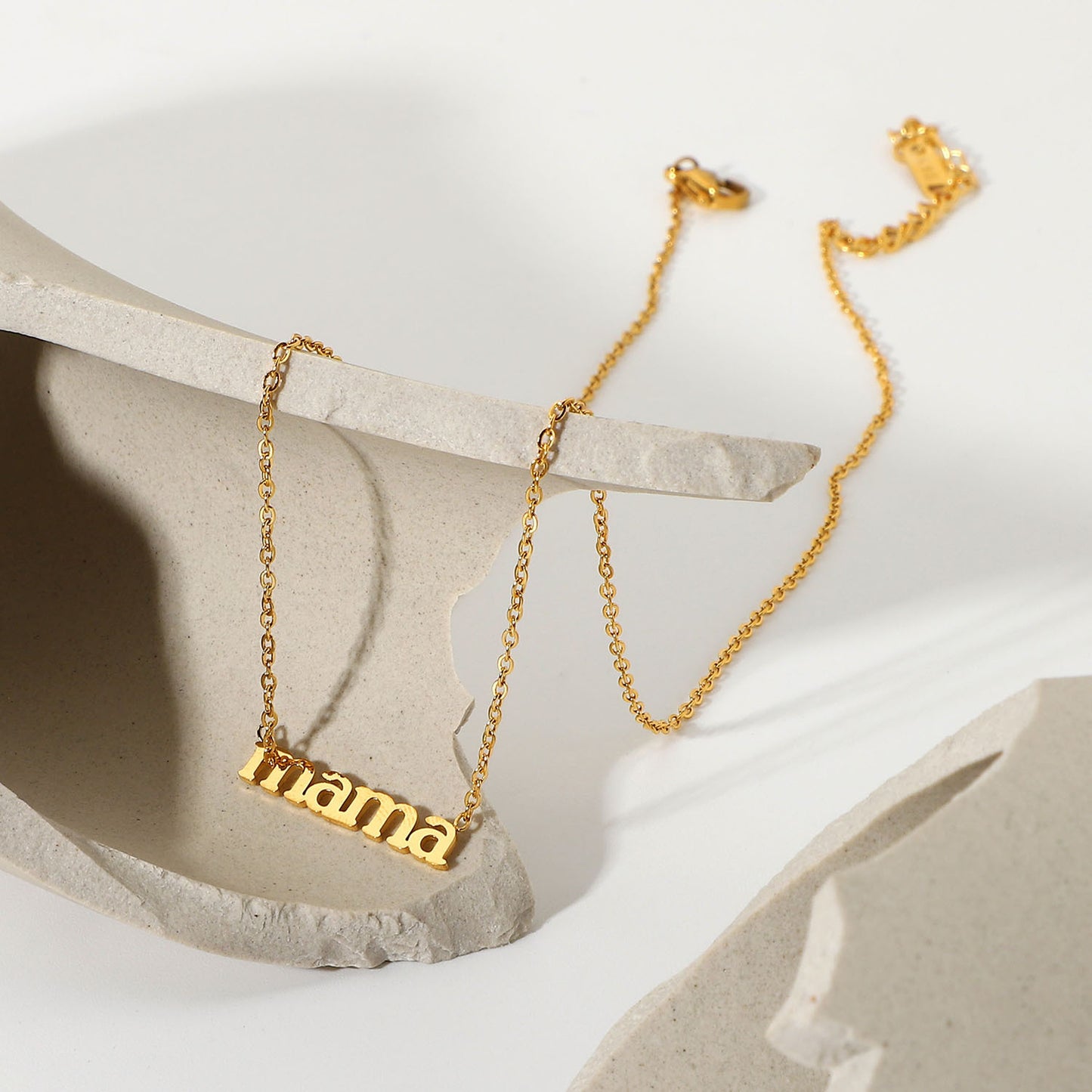 18K plated Mama Nameplate Necklace