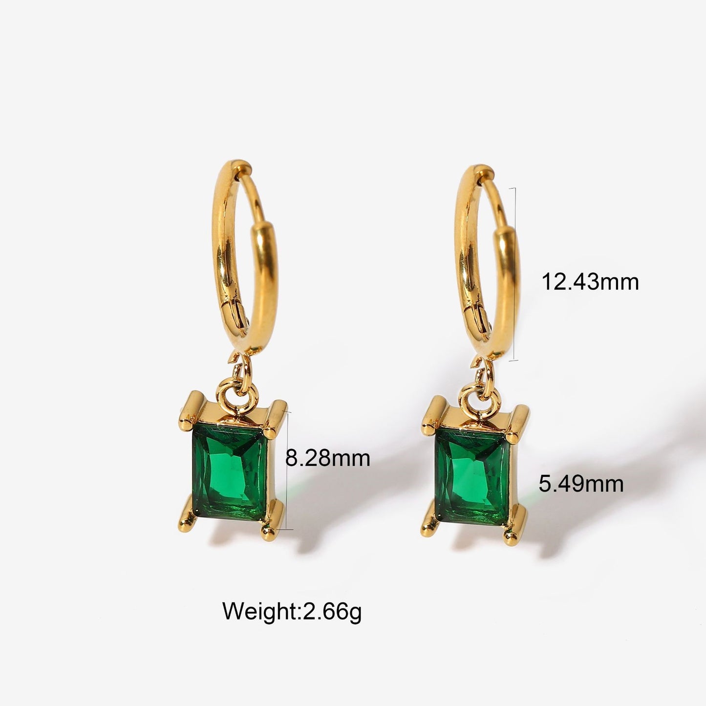 18K plated Huggie Earrings Red/Black/Green/White