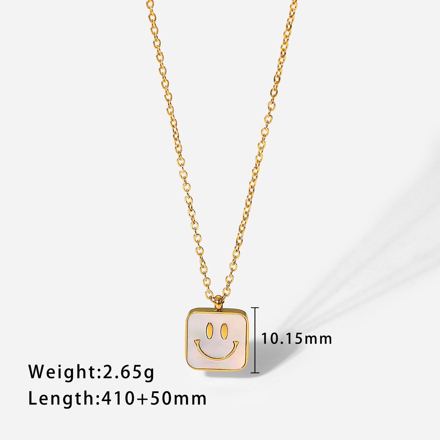 18K plated Square Smile Necklace