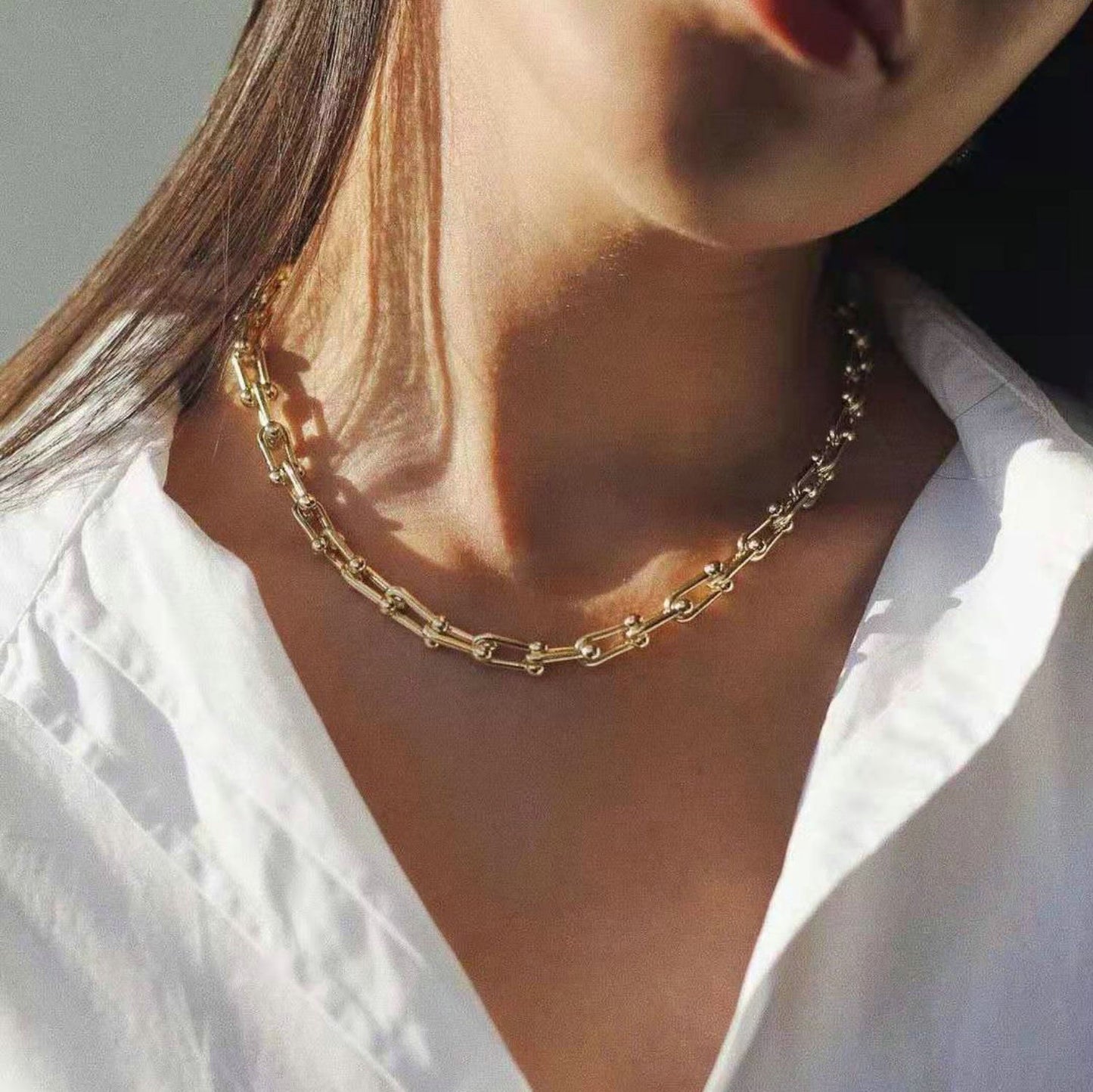 18K plated Clip Chained Necklace