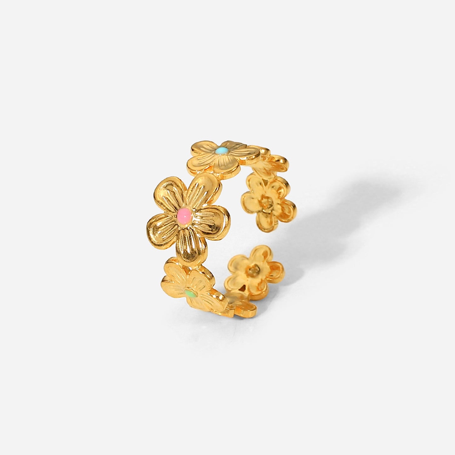 18K plated Little Sun Flower Ring