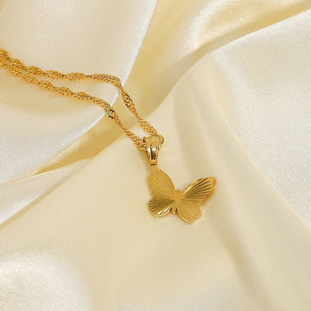 18K plated Flying Butterfly Necklace