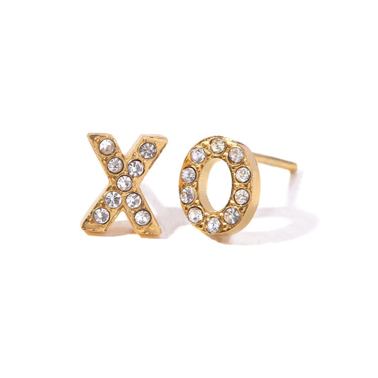 18K Plated XO Stud Earrings