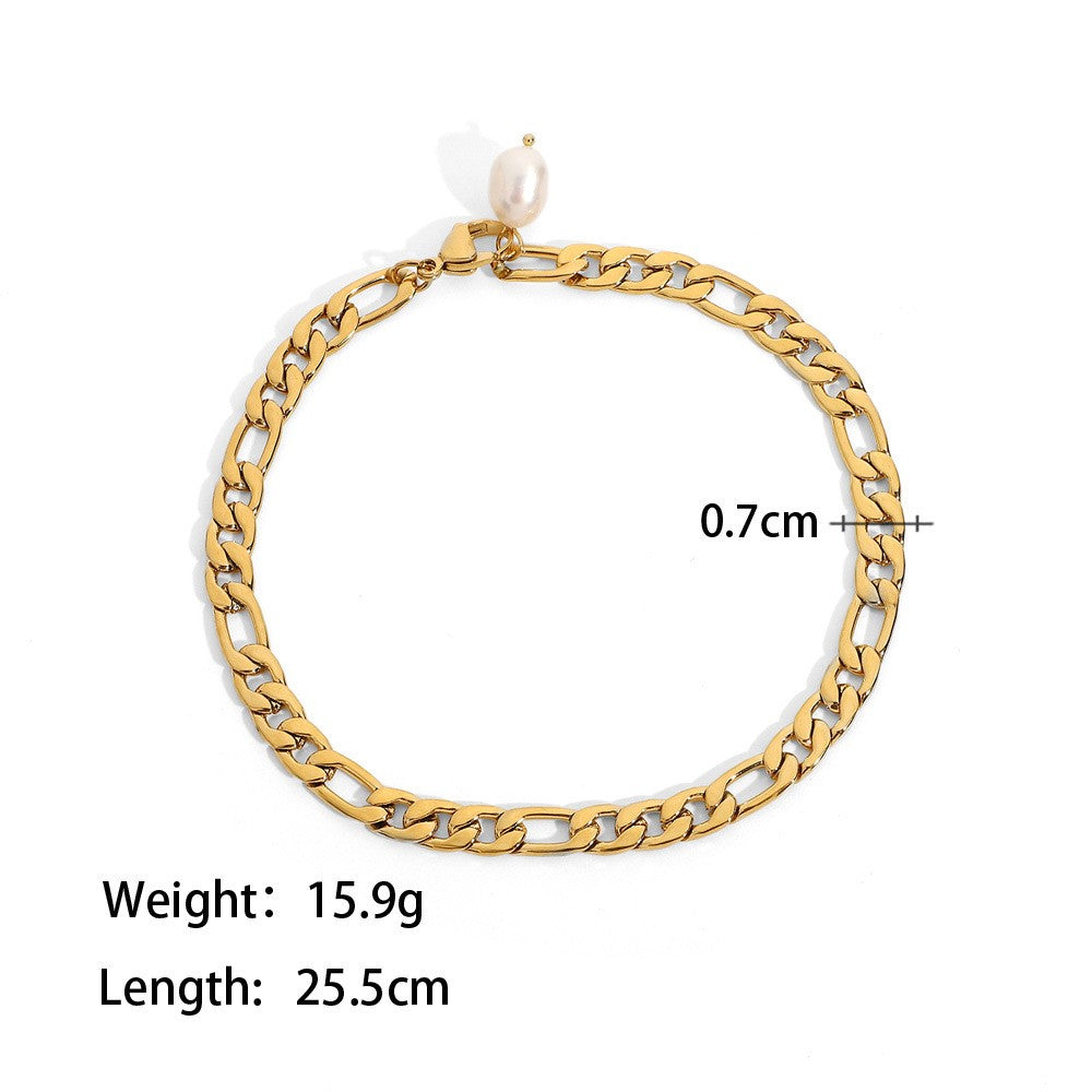 18K plated 0.7cm Thick Twisted Anklet