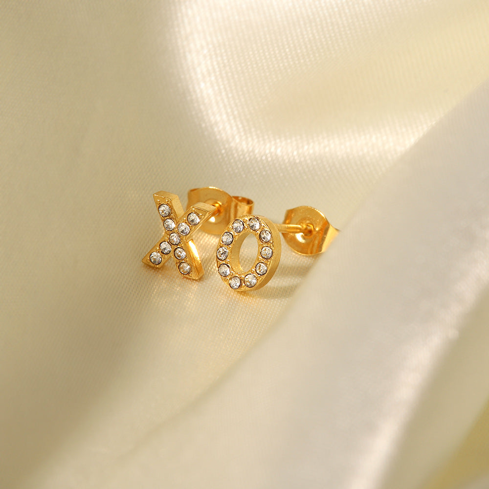 18K Plated XO Stud Earrings