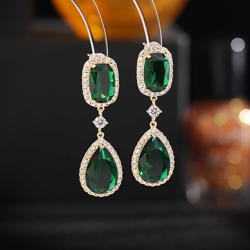 Green Banquet Drop Earrings