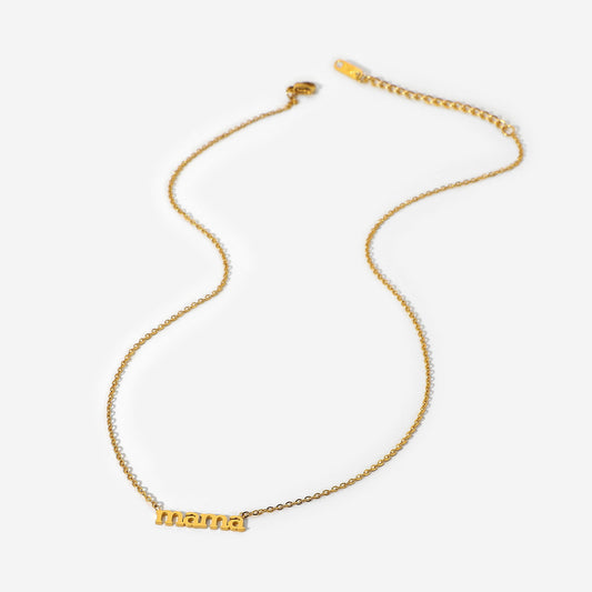 18K plated Mama Nameplate Necklace