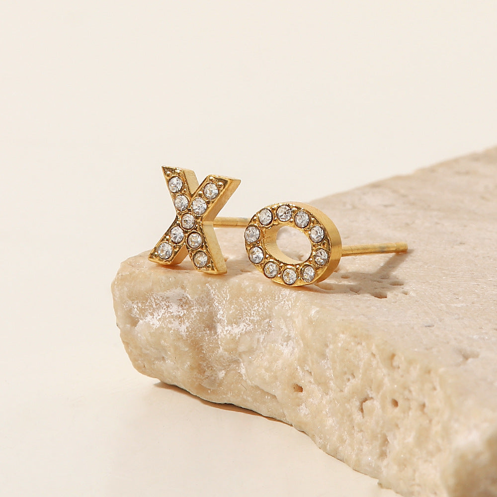 18K Plated XO Stud Earrings