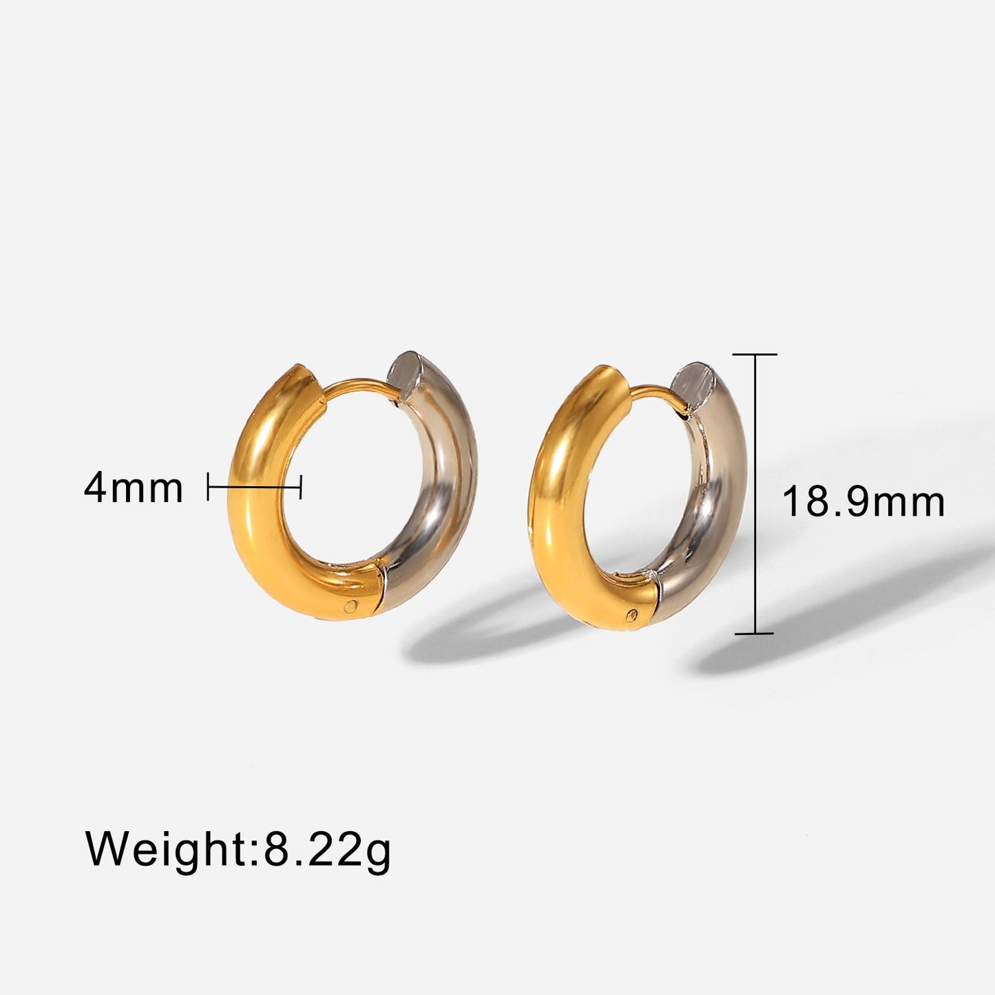 plated Huggie Earrings 18K/925 Sliver