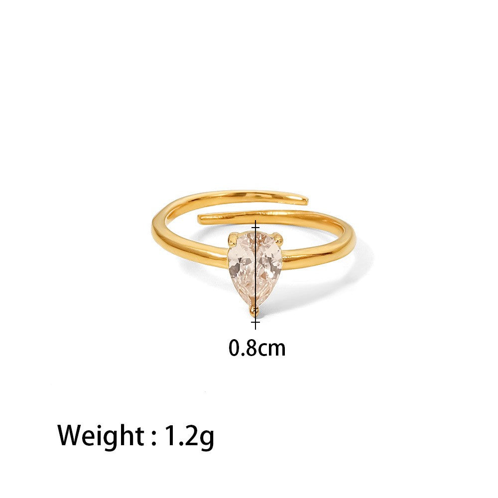 18K plated Endless Love Heart Ring Green/Pink/White