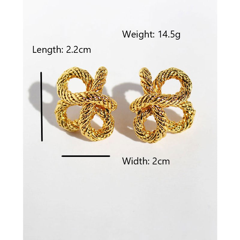 18K plated Twisted Flower Earrings