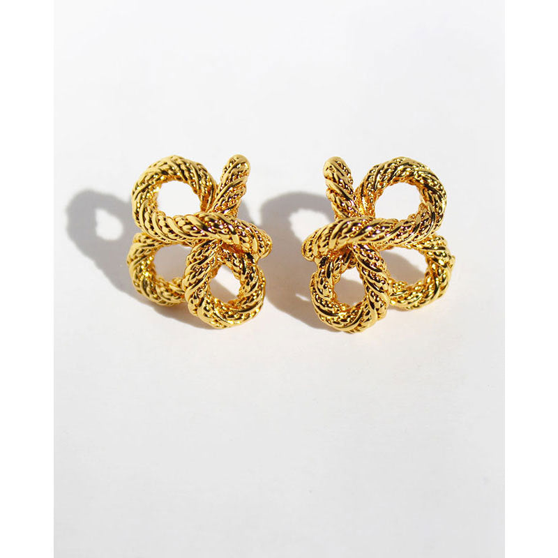 18K plated Twisted Flower Earrings