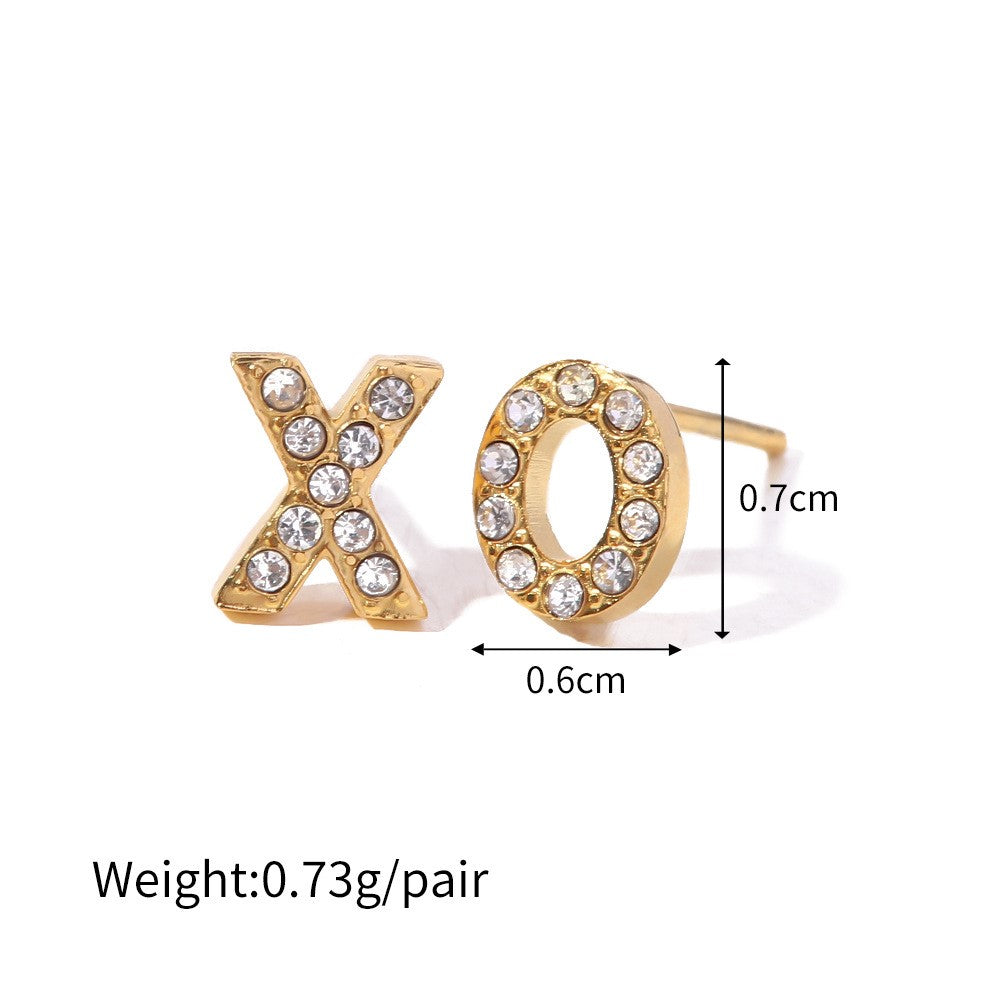 18K Plated XO Stud Earrings