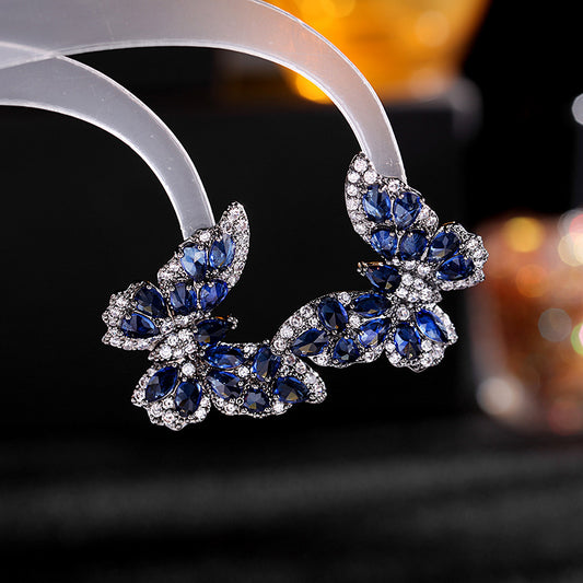 Blue Graceful Butterfly Earrings