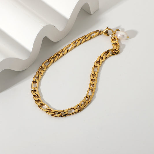 18K plated 0.7cm Thick Twisted Anklet