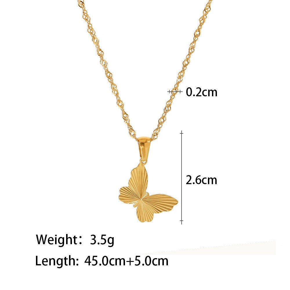 18K plated Flying Butterfly Necklace