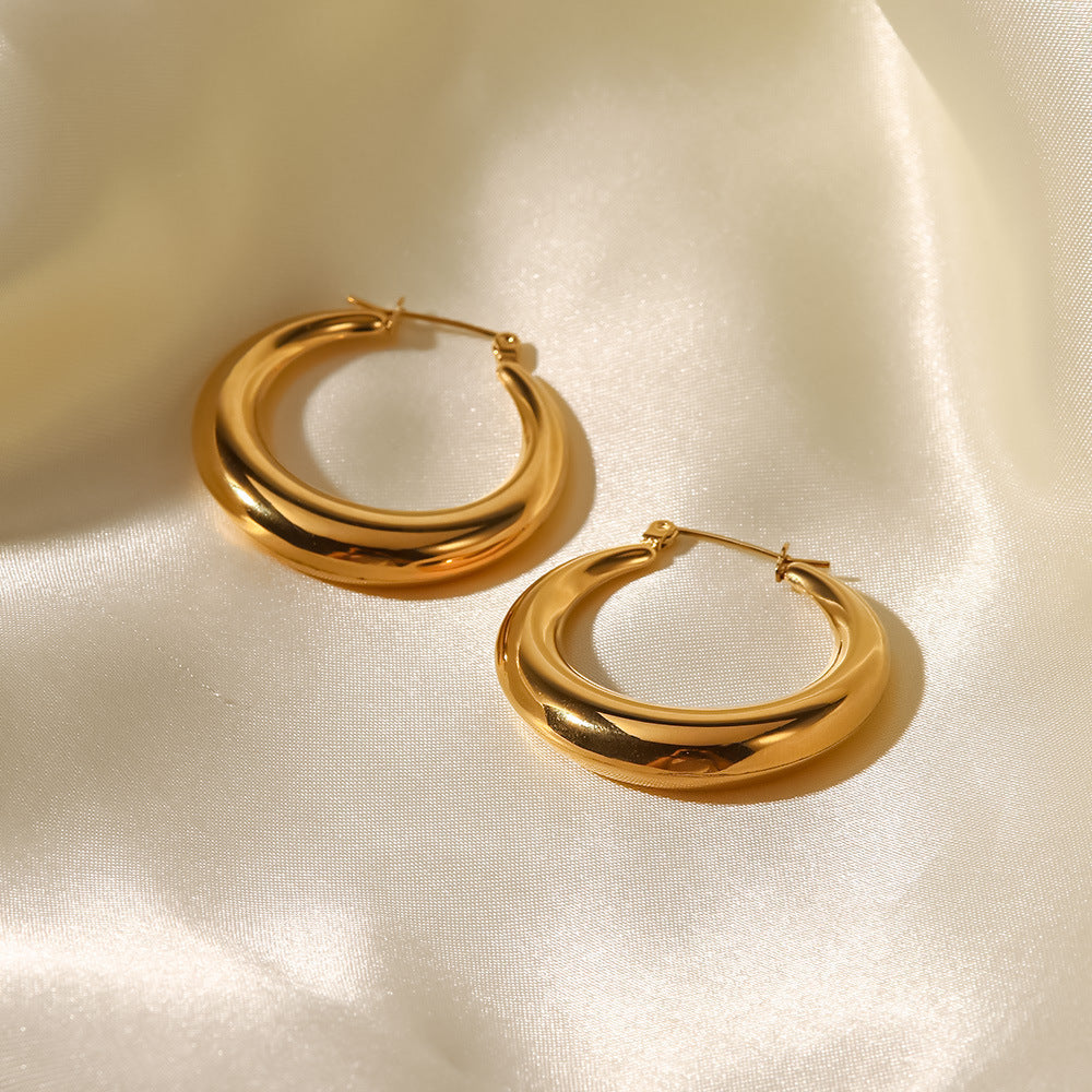 18K plated Hoop Earrings Circle