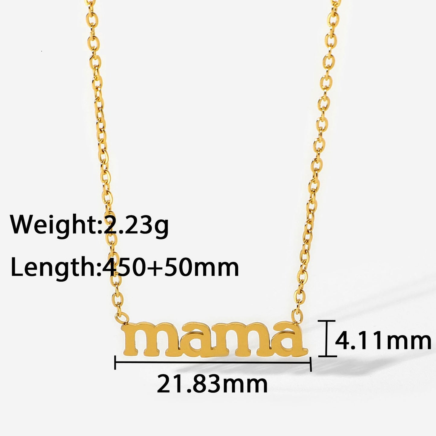 18K plated Mama Nameplate Necklace