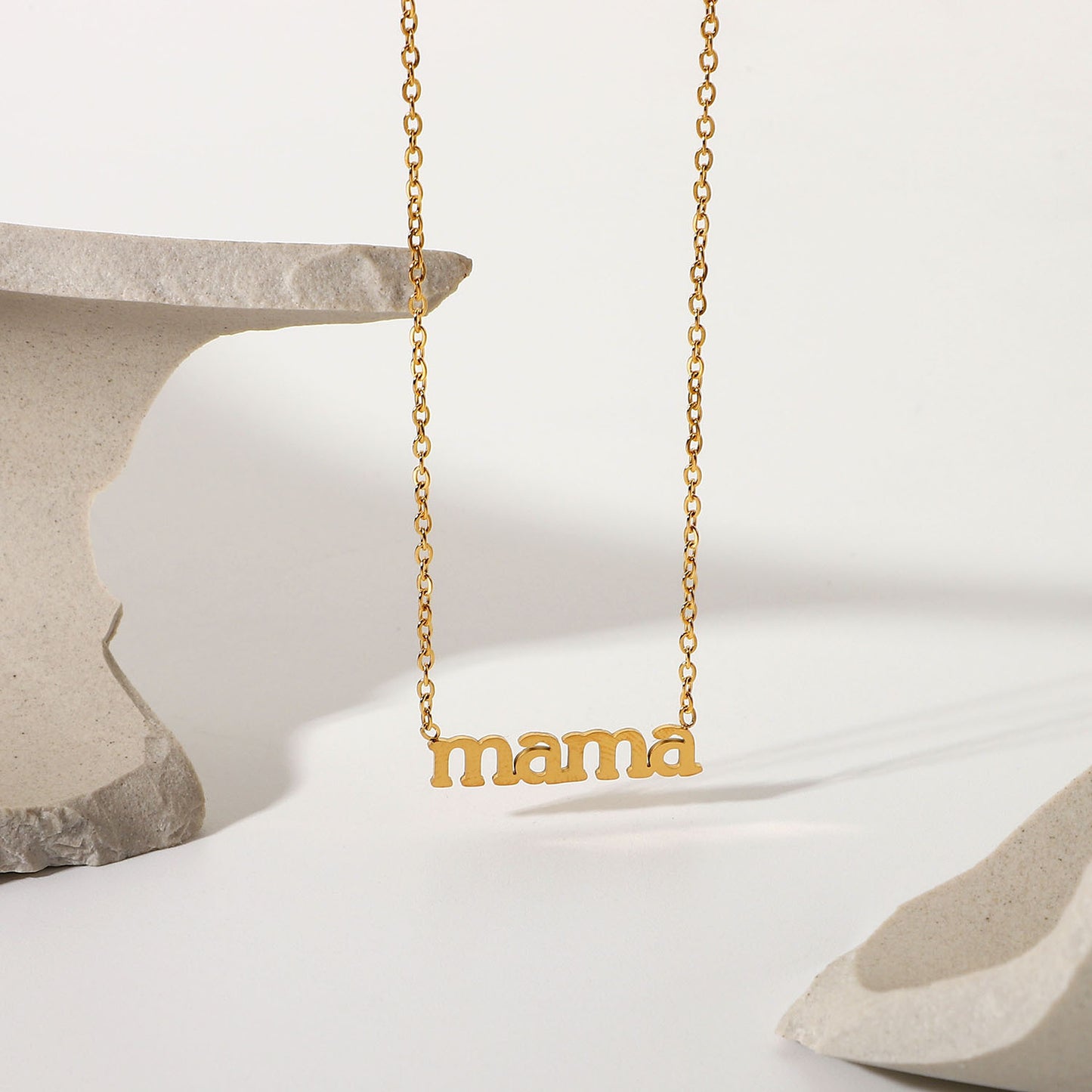 18K plated Mama Nameplate Necklace