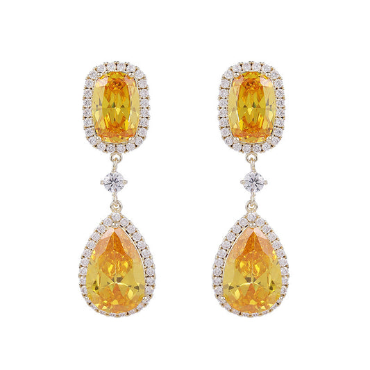 Yellow Banquet Drop Earrings