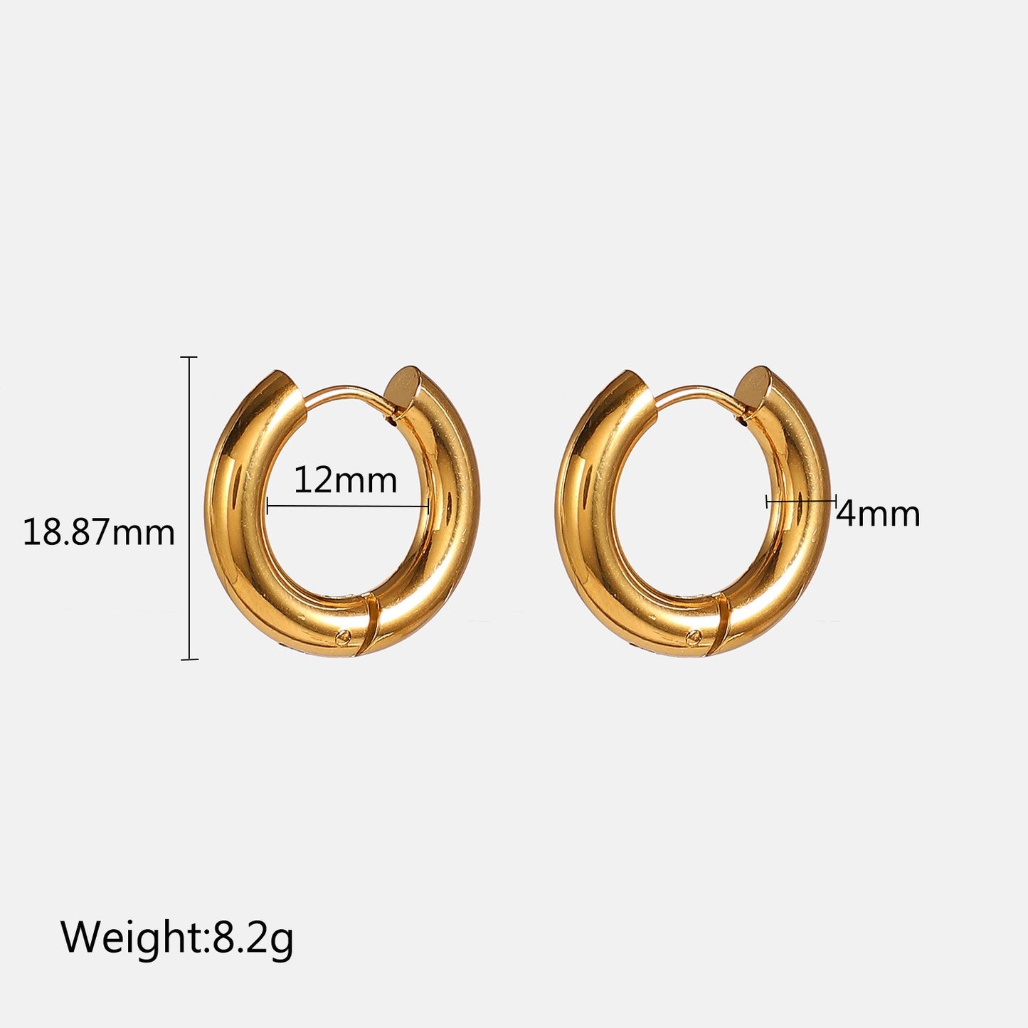 plated Huggie Earrings 18K/925 Sliver