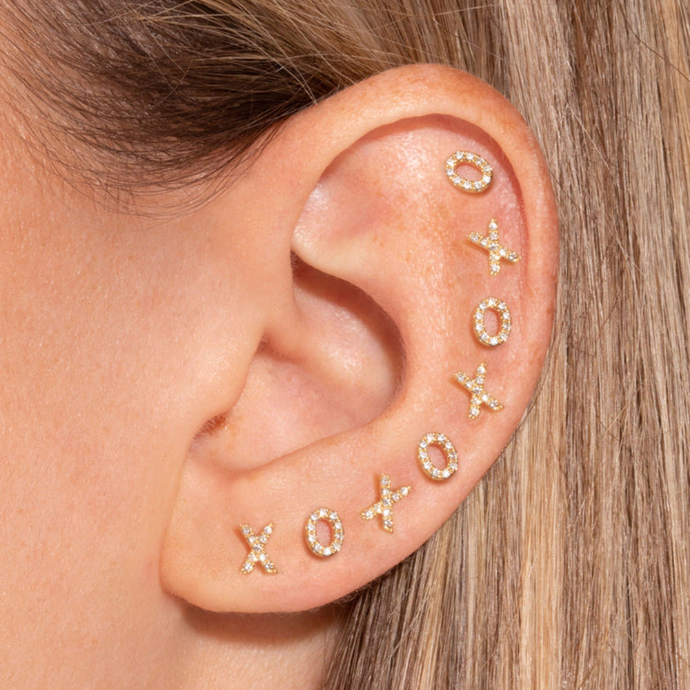 18K Plated XO Stud Earrings