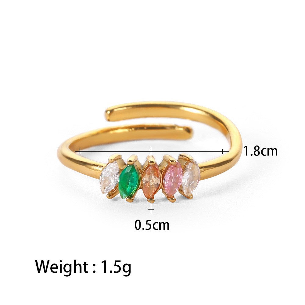 18K plated Multiple Color Zircon Ring