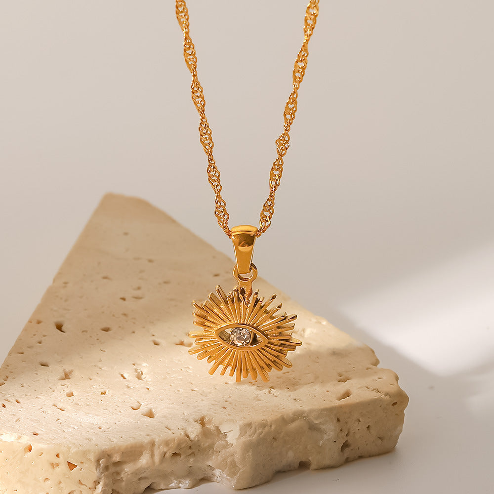 18K plated Evil Eye Pendant Necklace