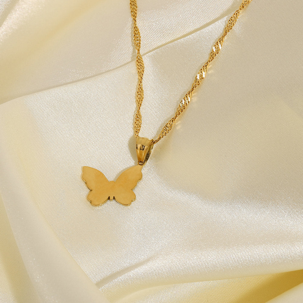 18K plated Flying Butterfly Necklace