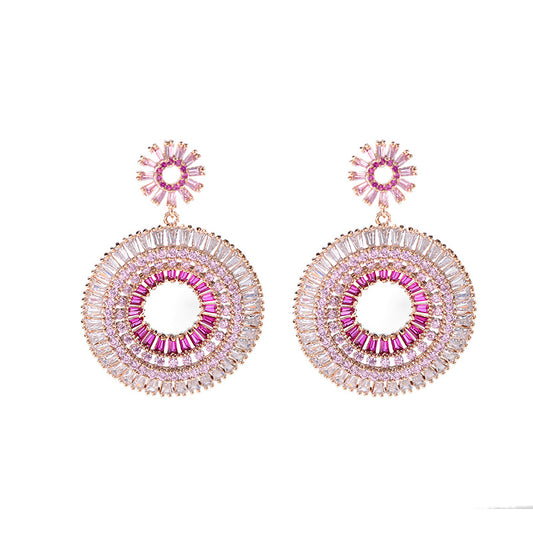 Pink Circle Earrings