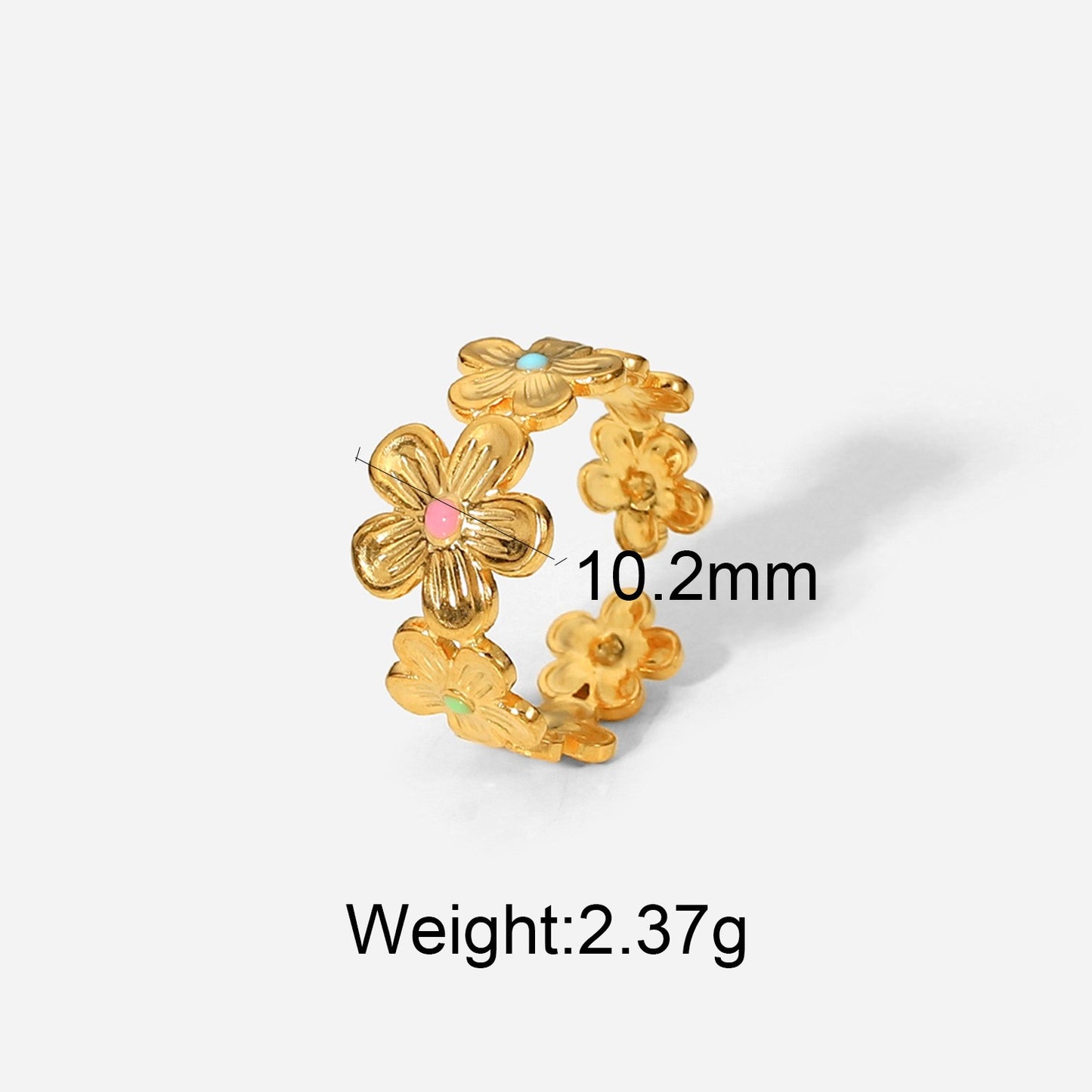 18K plated Little Sun Flower Ring