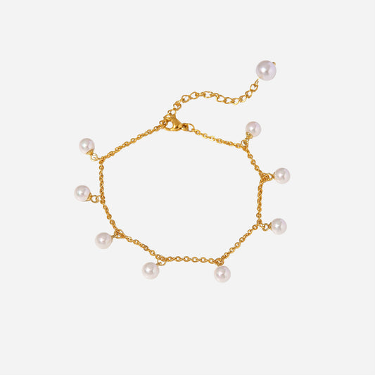 Bella's 18K plated Classic Pearl Anklet